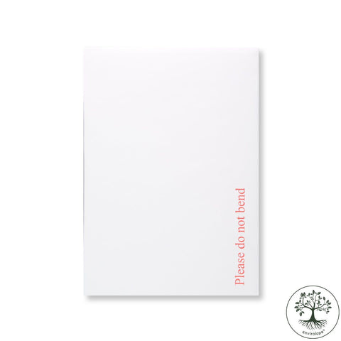 White Hard Board Back Envelopes - Printed "Please do not bend" - Envelope Kings
