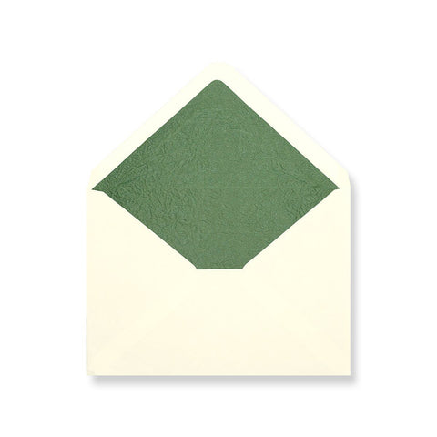Ivory - Green Tissue Lined Envelopes