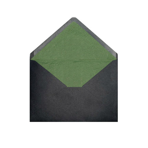 Black - Green Tissue Lined Envelopes - Envelope Kings