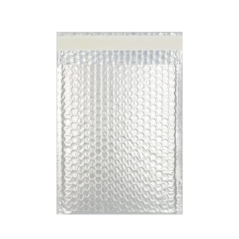 Silver Matt Metallic Bubble Bags Pocket Peel and Seal - Envelope Kings