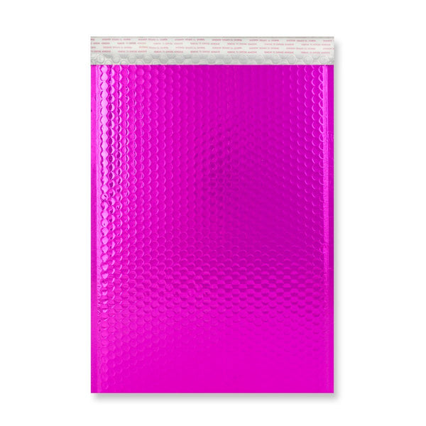 Hot Pink Gloss Bubble Bags - Envelope Kings