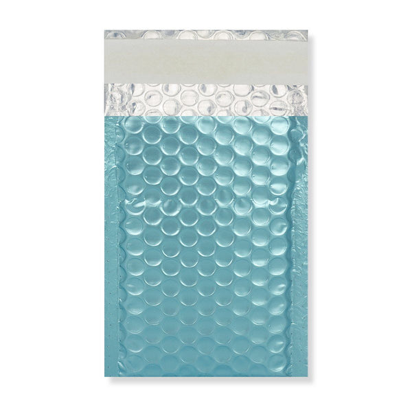Ice Blue Matt Metallic Bubble Bags Pocket Peel and Seal - Envelope Kings