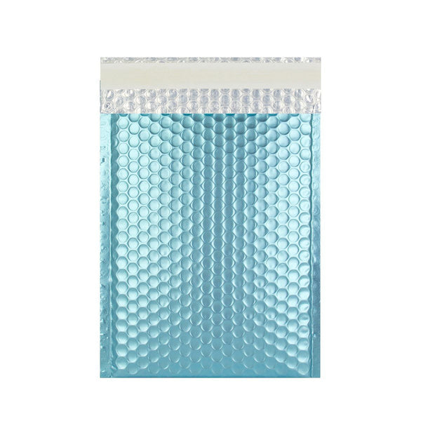 Ice Blue Matt Metallic Bubble Bags Pocket Peel and Seal - Envelope Kings
