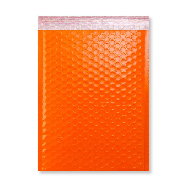 Orange Gloss Poly Bubble Bags - Envelope Kings