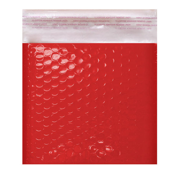 Red Gloss Poly Bubble Bags Pocket Peel and Seal - Envelope Kings
