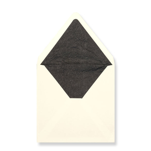 Ivory - Black Tissue Lined Envelopes
