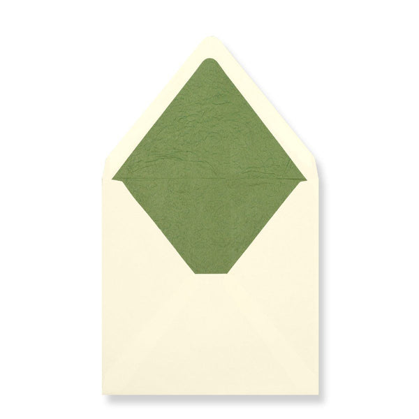 Ivory - Green Tissue Lined Envelopes