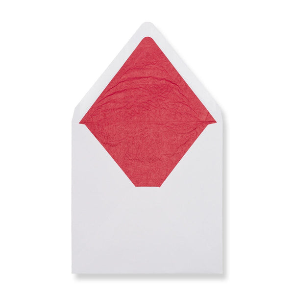 White - Red Tissue Lined Envelopes