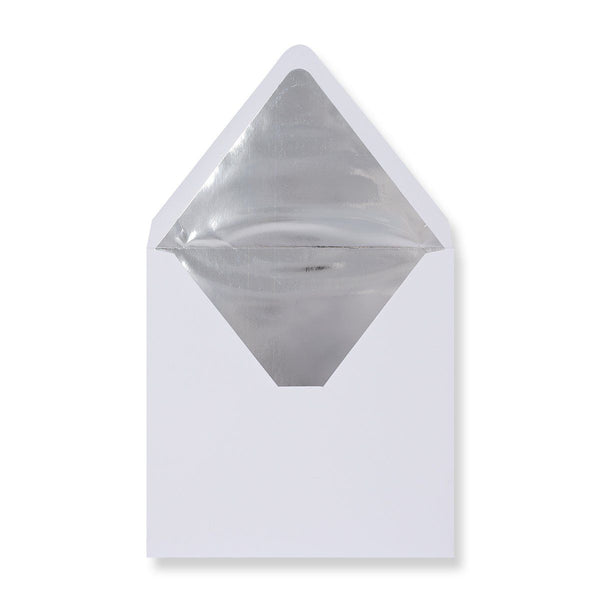 White - Metallic Silver Foil Lined Envelopes