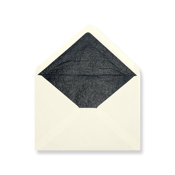 Ivory - Black Tissue Lined Envelopes