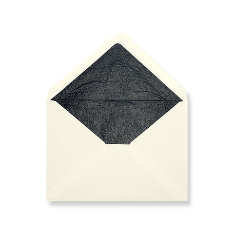 Ivory - Black Tissue Lined Envelopes