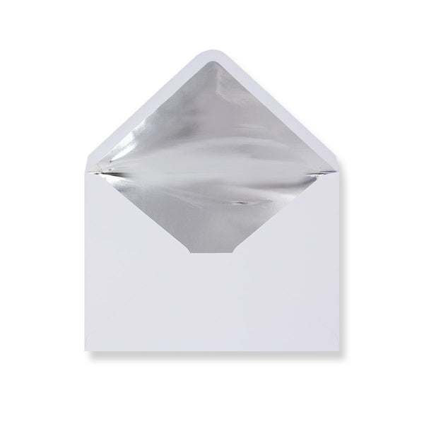 White - Metallic Silver Foil Lined Envelopes