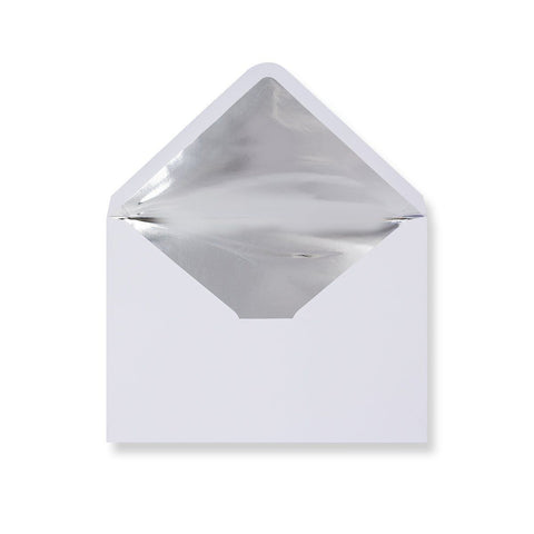 White - Metallic Silver Foil Lined Envelopes