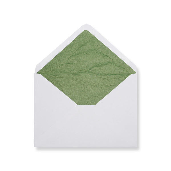 White - Green Tissue Lined Envelopes