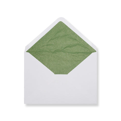 White - Green Tissue Lined Envelopes