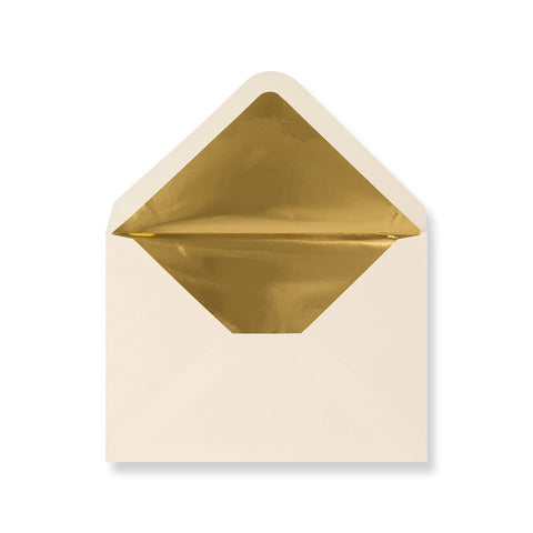 Ivory - Metallic Gold Foil Lined Envelopes - Envelope Kings