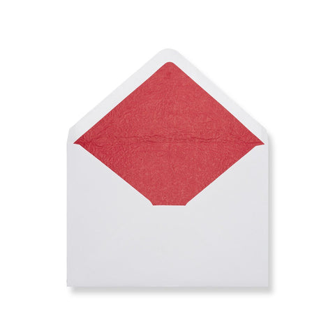 White - Red Tissue Lined Envelopes