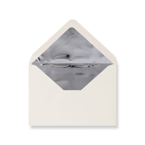 Ivory - Metallic Silver Foil Lined Envelopes
