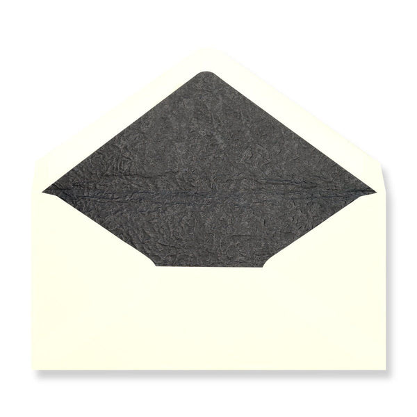 Ivory - Black Tissue Lined Envelopes