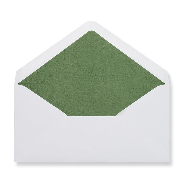 White - Green Tissue Lined Envelopes