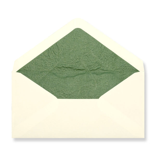 Ivory - Green Tissue Lined Envelopes