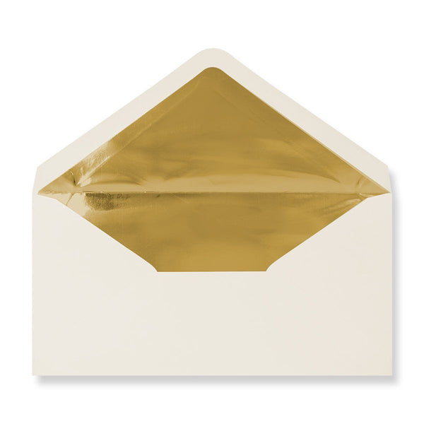 Ivory - Metallic Gold Foil Lined Envelopes - Envelope Kings