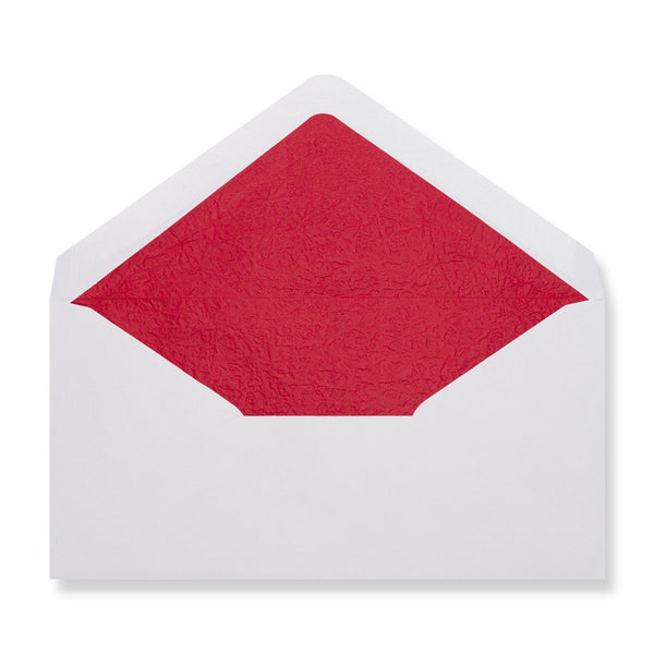 White - Red Tissue Lined Envelopes