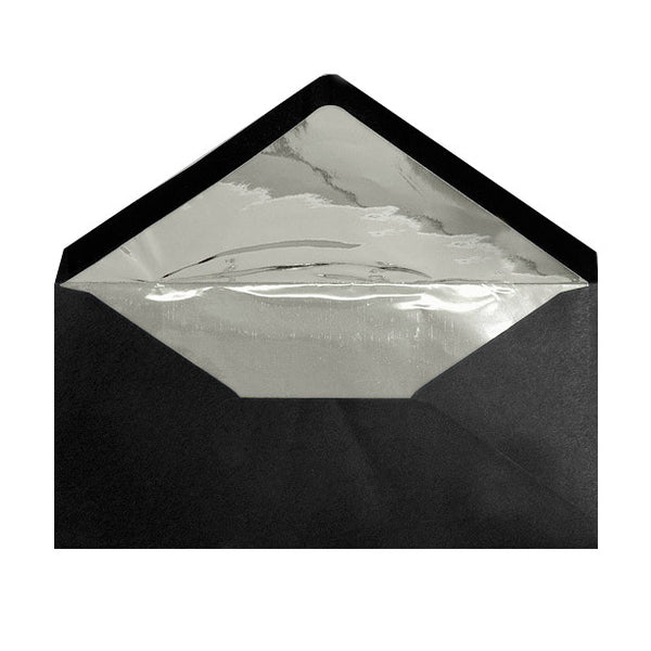 Black Metallic Silver Foil Lined Envelopes - Envelope Kings