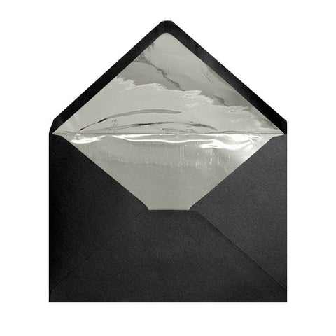 Black Metallic Silver Foil Lined Envelopes - Envelope Kings