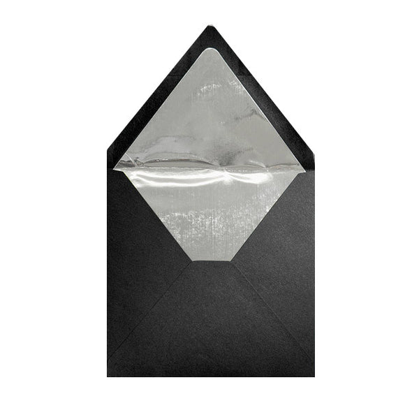 Black Metallic Silver Foil Lined Envelopes - Envelope Kings