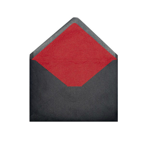 Black - Red Tissue Lined Envelopes - Envelope Kings