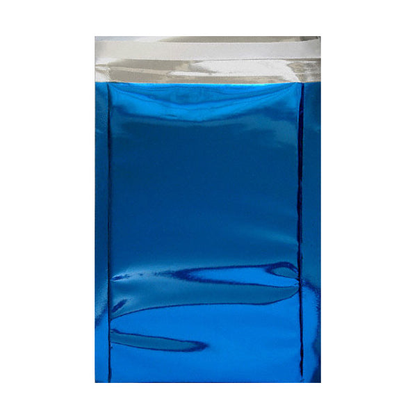 Blue Gloss Metallic Foil Bags Pocket Peel and Seal - Envelope Kings