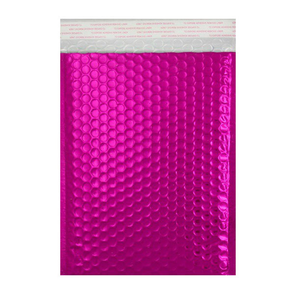Hot Pink Gloss Metallic Bubble Bags Pocket Peel and Seal - Envelope Kings