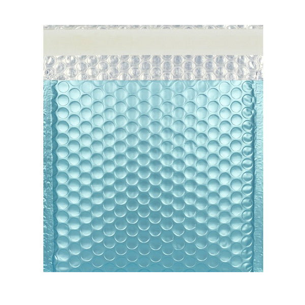 Ice Blue Matt Metallic Bubble Bags Pocket Peel and Seal - Envelope Kings
