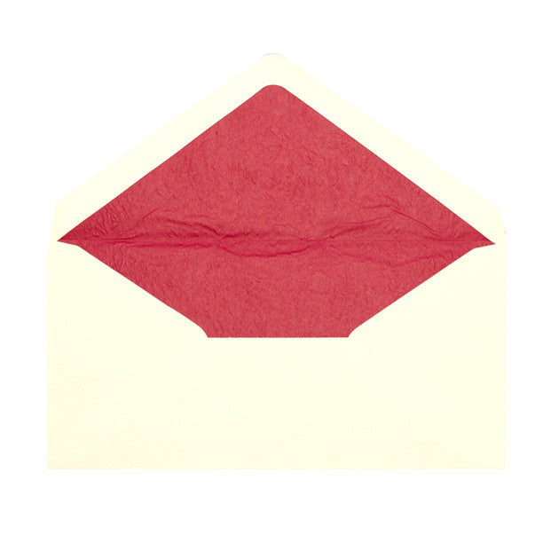 Ivory - Red Tissue Lined Envelopes - Envelope Kings - 2