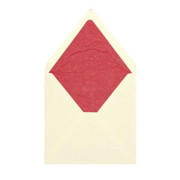 Ivory - Red Tissue Lined Envelopes - Envelope Kings - 3