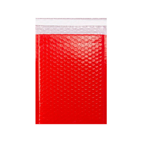 Red Gloss Poly Bubble Bags Pocket Peel and Seal - Envelope Kings