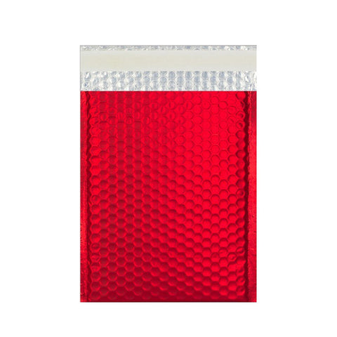 Red Matt Metallic Bubble Bags Pocket Peel and Seal - Envelope Kings