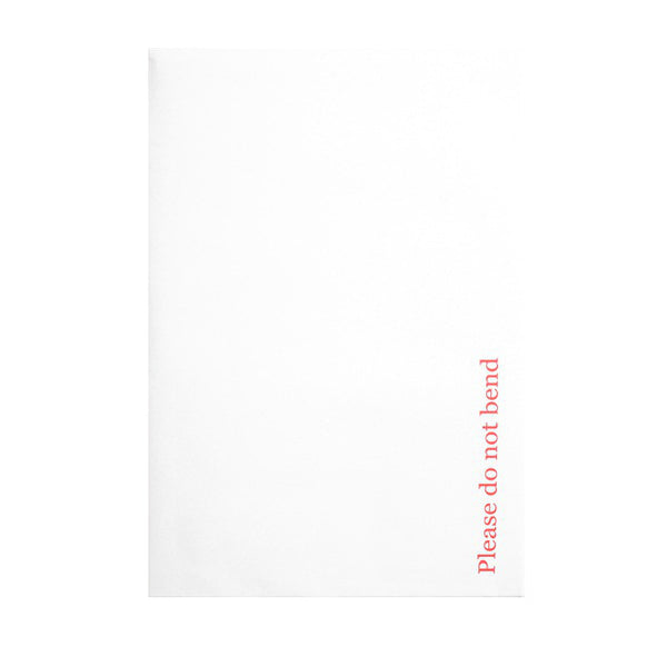 White Board Back Pocket Peel & Seal Printed "Please do not bend" - Envelope Kings