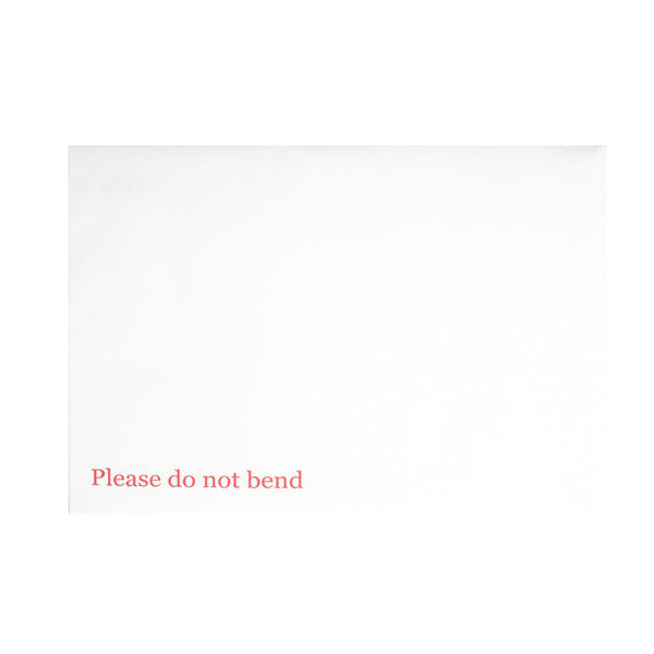White Board Back Pocket Peel & Seal Printed "Please do not bend" - Envelope Kings